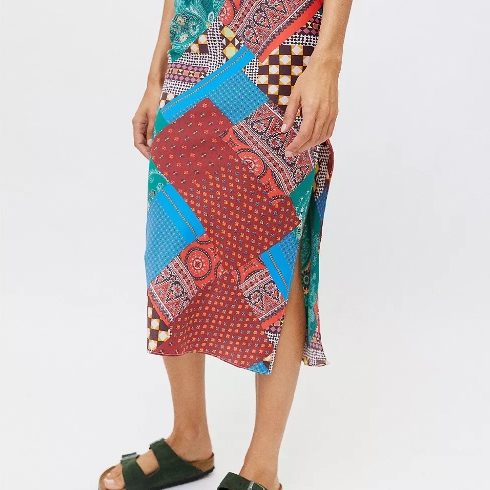 Urban Outfitters Maisie Patchwork Midi Skirt - Picture 2 of 3